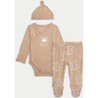 3pc Cotton Rich Babyccino Gift Set (7lbs-1 Yrs)