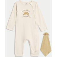 2pc Cotton Rich Zip Sleepsuit & Comforter (0-3 Yrs)