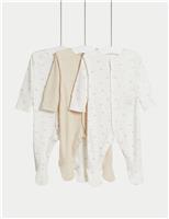 3pk Pure Cotton Turtle Sleepsuits (0-3 Yrs)