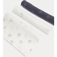 3pk Pure Cotton Happy Face Muslins