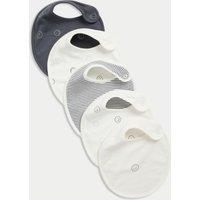 5pk Pure Cotton Print Dribble Bibs