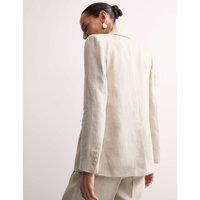JAEGER Pure Linen Single Breasted Blazer Oatmeal