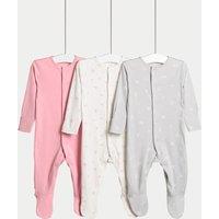 3pk Pure Cotton Sleepsuits (5lbs-3 Yrs)