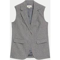 Cotton Rich Sleeveless Longline Blazer