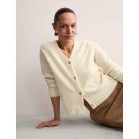 Pure Merino Wool Textured V-Neck Cardigan