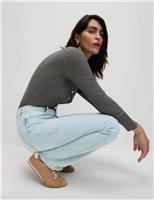 High Waisted Stovepipe Straight Leg Jeans