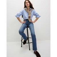 High Waisted Stovepipe Straight Leg Jeans