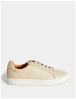 Leather Lace-Up Trainers