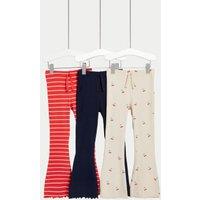 3-Pk Cotton Rich Flared Leggings (2-8 Yrs)