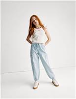 Cuffed Denim Cargo Jeans (6-16 Yrs)