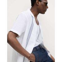 Cotton Linen Blend Embroidered Shirt