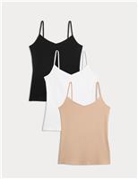 3pk Cotton Rich Strappy Vests