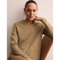 Merino Wool Rich Textured V-Neck Jumper