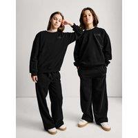 M&S Wide Leg Cotton Rich Joggers (2-16 Yrs) Black