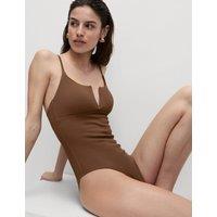 360 Tummy Control Ribbed V-Front Swimsuit