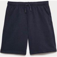 M&S Cotton Rich Elasticated Waist Shorts (6-16 Yrs) Navy