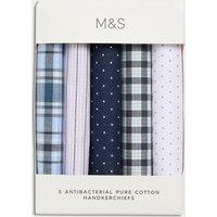 5pk Pure Cotton Patterned Handkerchiefs