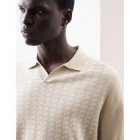 Mercerised Cotton Geometric Knitted Polo