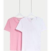 2pk Pure Cotton Crew Neck Regular Fit T-Shirts