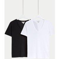 2pk Pure Cotton V-neck T-Shirts