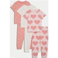 3pk Pure Cotton Heart Pyjama Sets (1-16 Yrs)