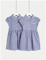 2pk Girls Cotton Rich School Dresses (2-14 Yrs)