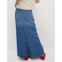 Denim Maxi A-Line Skirt