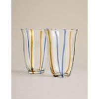 Set of 2 Colour Stripe Hi Ball Glasses