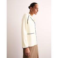 Pure Merino Wool Tipped Detail Cardigan