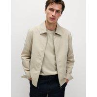 Cotton Rich Striped Harrington Jacket