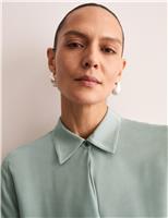 JAEGER Collared Blouse Teal