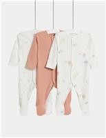 3pk Pure Cotton Balloon & Cloud Sleepsuits (0-3 Yrs)
