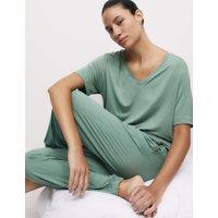 Lace Detail Cuffed Hem Pyjama Bottoms