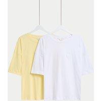 2pk Cool Comfort Embroidered Pyjama Tops