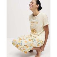 Cotton Rich Printed Cropped Pyjama Set
