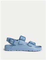Kids Plain Buckle Footbed Sandals (4 Small - 2 Large)