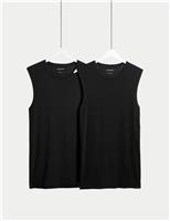 2pk Sport Sleeveless Vest with Stretch