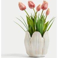 Artificial Tulip Plant in Ceramic Pot