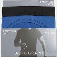 2pk Sport Crew Neck T-Shirt Vests with Stretch