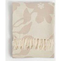 Pure Cotton Floral Jacquard Throw