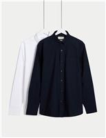 M&S Ultimate 2 Pack Regular Fit Pure Cotton Oxford Shirts White