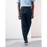 Linen Blend Single Pleat Smart Trousers