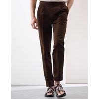Linen Blend Single Pleat Smart Trousers