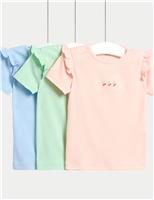 3pk Pure Cotton Pointelle T-Shirts (0 Mths-3 Yrs)