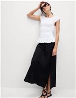 Pure Cotton Shirred Top