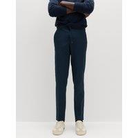 M&S Tapered Fit Elasticated Trousers Navy
