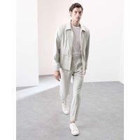 Tapered Fit Italian Linen Blend Elasticated Trousers