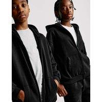 M&S Cotton Rich Plain Hoodie (6-16 Yrs) Black