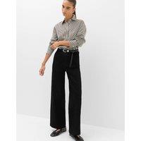 M&S High Waisted Wide Leg Ankle Grazer Jeans Black