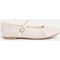 Kids Diamante Mesh Ballet Pumps (10 Small - 6 Large)